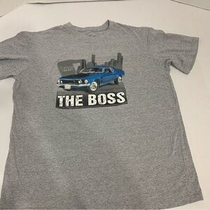 Staghorn Creek Men’s Graphic T Gray with The Boss (1969 Ford Mustang) size Large